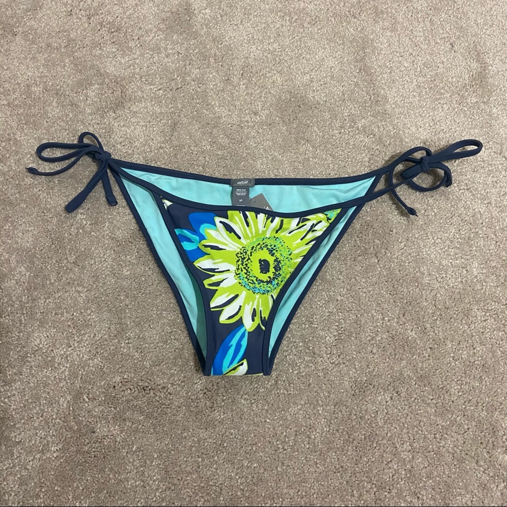 Aerie Blue-Green Floral Bikini Bottom Size S NWT